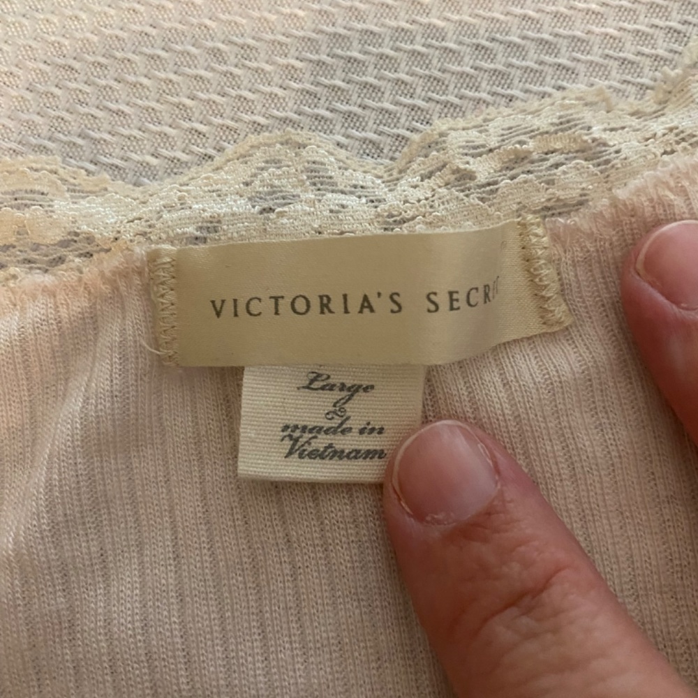 Victoria’s Secret lace trim tank and matching bikini panty size Large - Picture 4 of 7